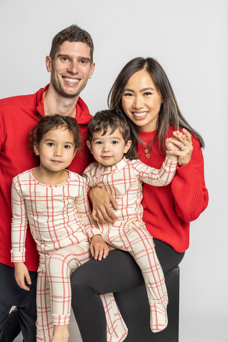 Red Plaid matching siblings pajamas