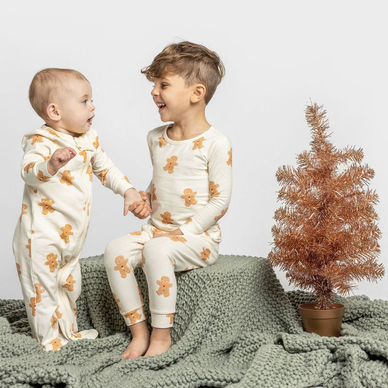 Gingerbread Cookie Matching siblings holiday pajamas
