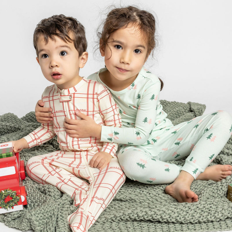 Red Plaid Infant One-Piece Pajama